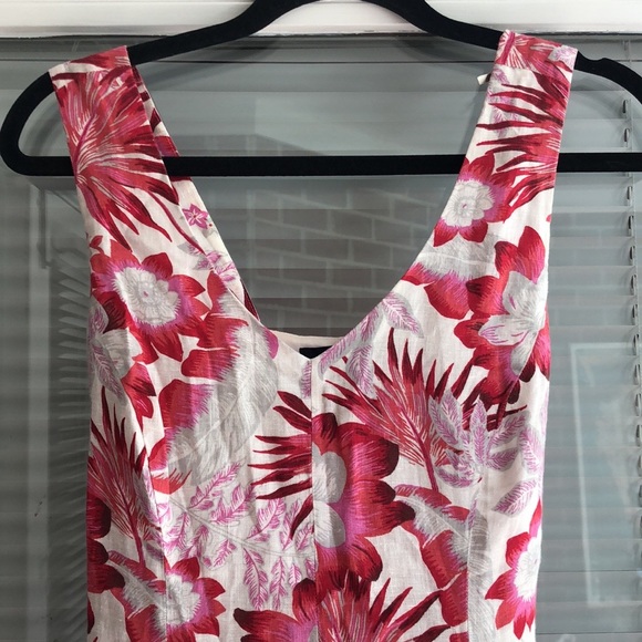 Lands End linen floral print dress 4 - Picture 3 of 7